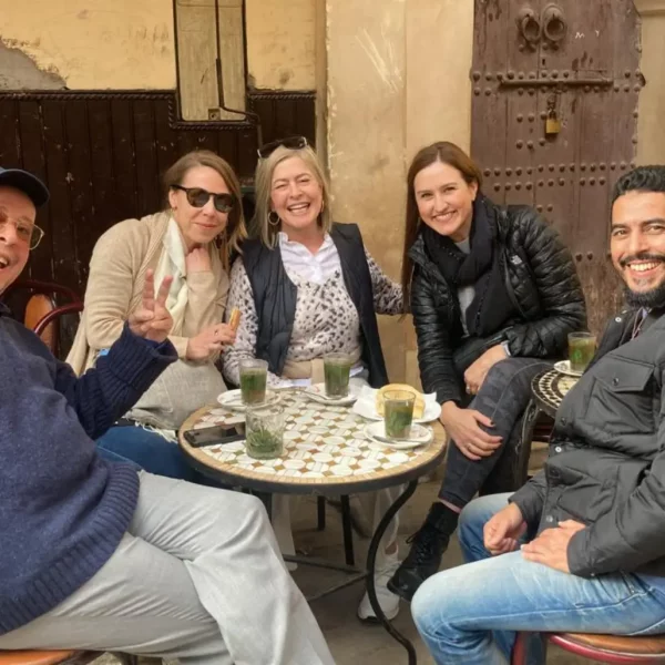 moroccotrip advisor happy travellers with guide drinking tea